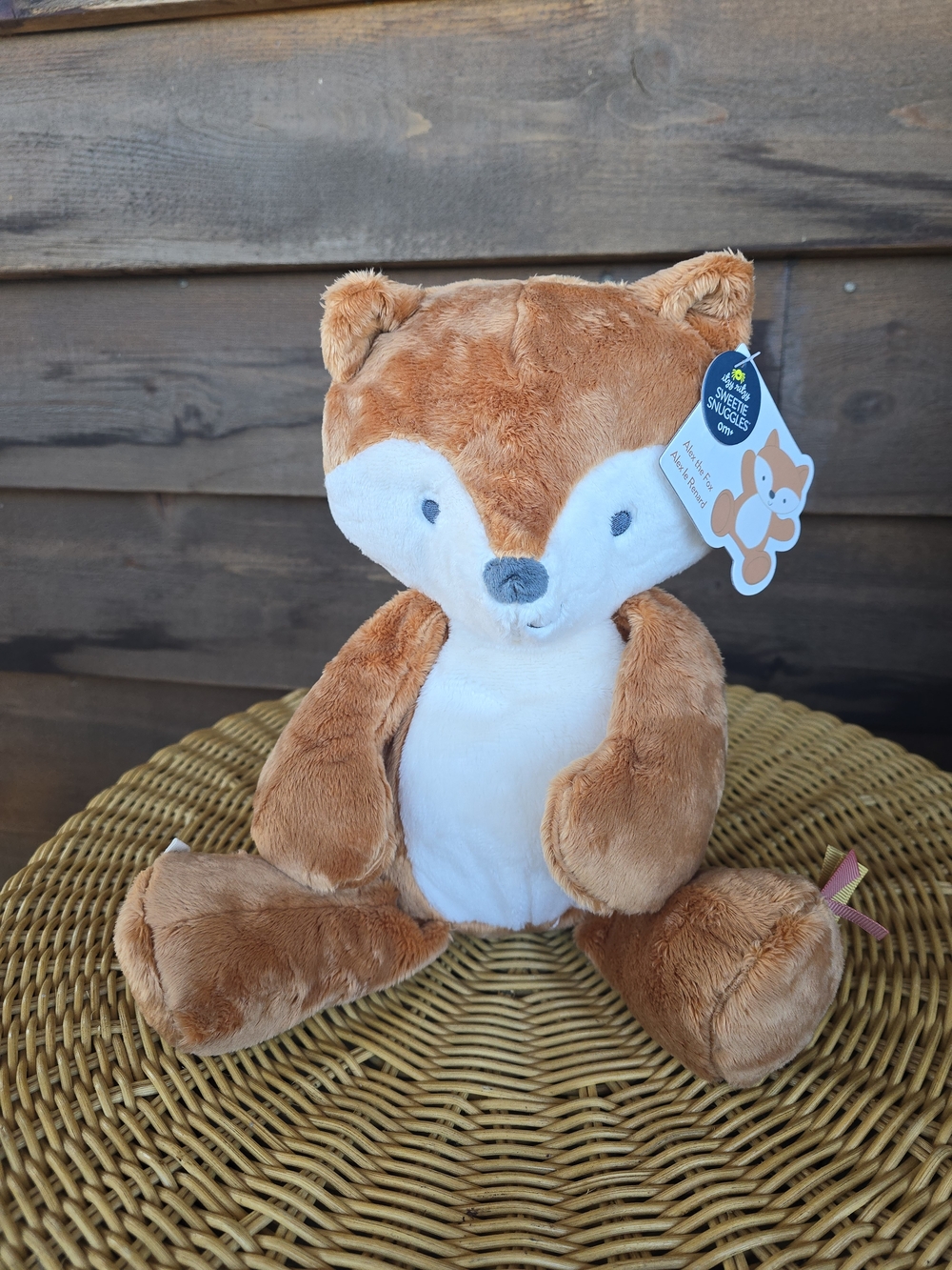 Itzy Ritzy Brown & White Plush Alex the Fox Lovey NWT